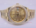 Rolex Day-Date II 41mm Diamond Bezel Gold Watch High Quality SWISS CASE